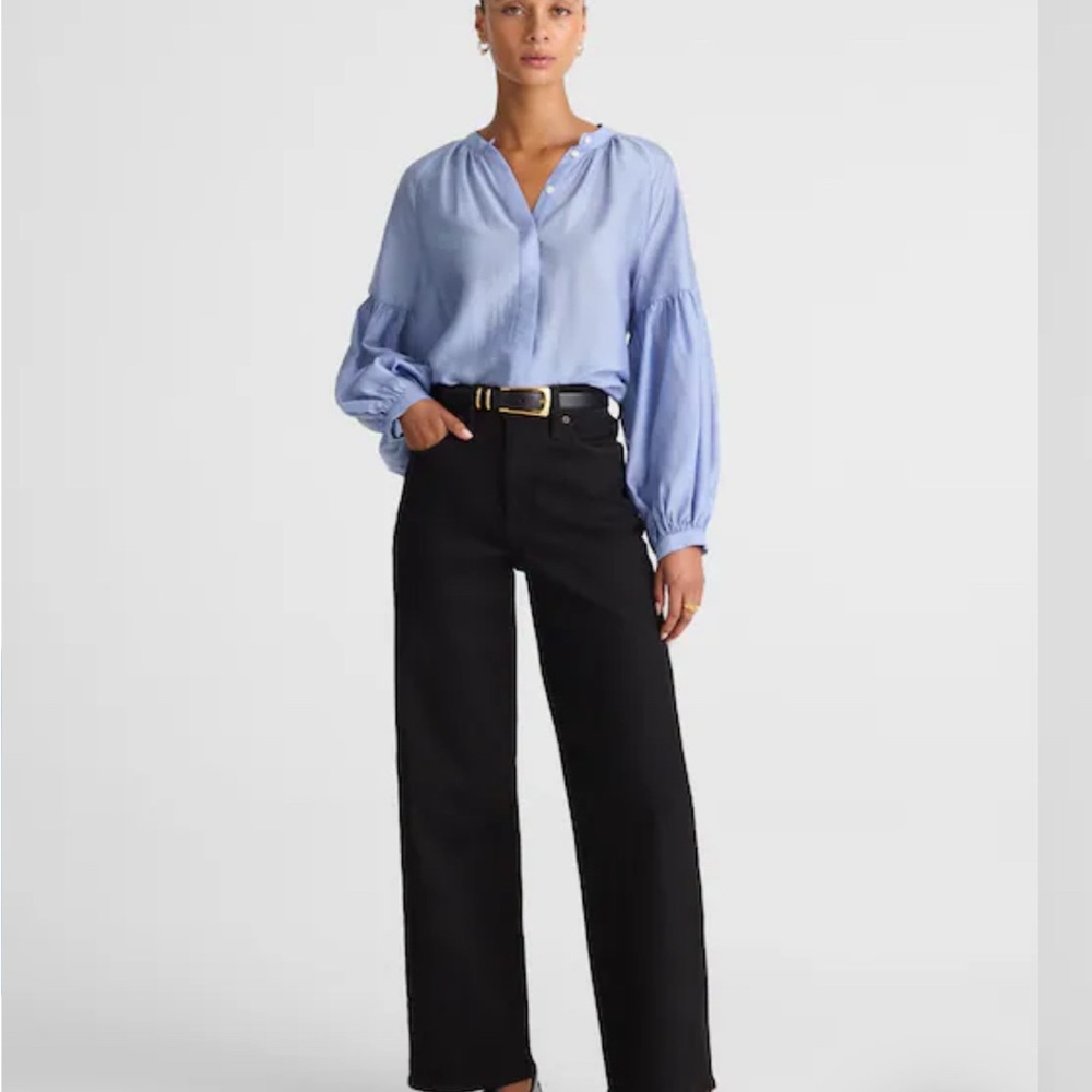 Light Blue Women's Blouse - Picture 2 of 7